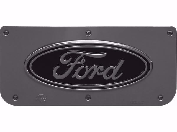 Gunmetal Single Ford Logo Plate 14"