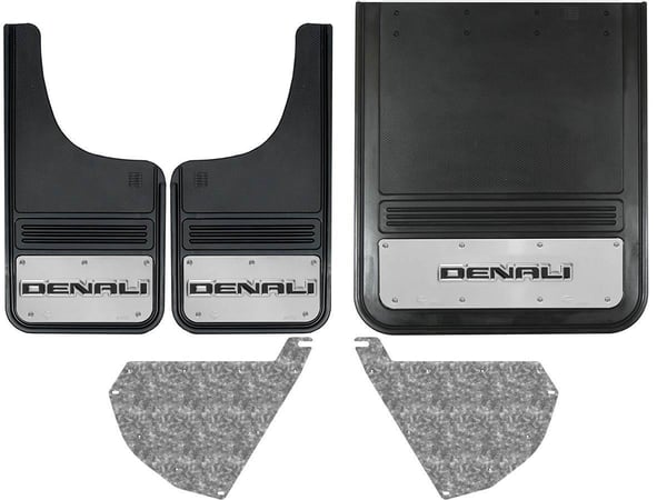 2015-2018 GMC Sierra 3500HD Denali Logo Gatorback Dually Mud Flap Set