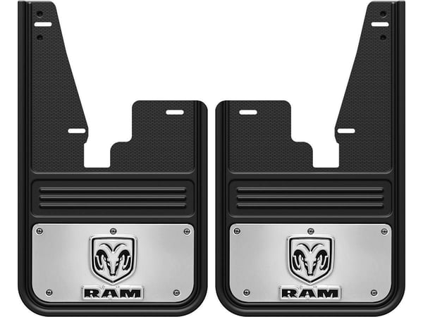 Gatorback RAM Ramhead Logo No Drill Front Mud Flaps - without OEM fender flares