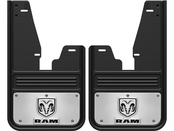 Gatorback RAM Ramhead Logo No Drill Front Mud Flaps - with OEM Fender Flares