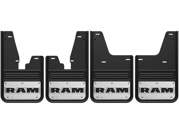 RAM Text Gatorback No Drill Mud Flap Set - with OEM Flares