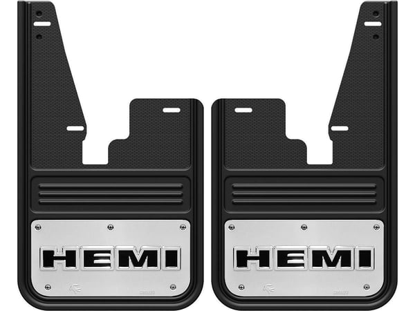 Gatorback Hemi Logo No Drill Front Mud Flaps - without OEM fender flares