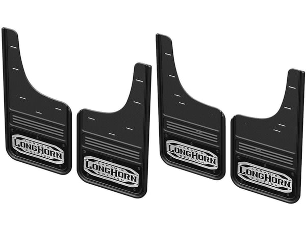 2019-2020 RAM 1500 Black Wrap Longhorn Logo Gatorback No-Drill Mud Flaps - Set