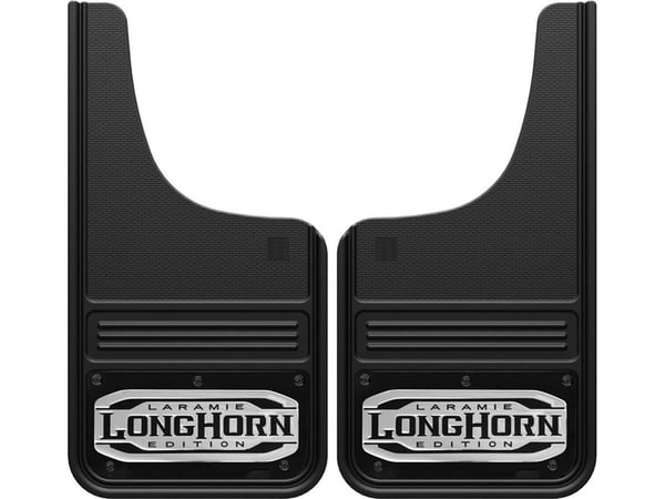 Gatorback 12"x23" Black Wrap Longhorn Logo Cut Mud Flaps