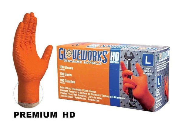 AMMEX Orange Heavy Duty Nitrile Gloves