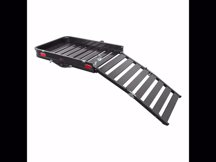 Curt cargo carrier with ramp outlet