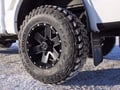 Universal 12"x1" Bevel Offset Mud Flap Brackets - Black Powder Coated