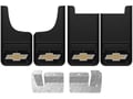 Picture of Truck Hardware Gatorback Black Wrap Gold Bowtie Mud Flaps - Set of 4 - Fits 2014-2018 Chevy Silverado 1500 & 2015-2019 2500/3500HD