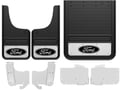 Ford F350 Super Duty Black Oval Gatorback Dually Mud Flap Set