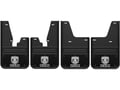 Ramhead Logo with Black Wrap Gatorback No Drill Mud Flap Set - with OEM Flares