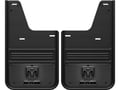 Gunmetal Finish Ramhead Logo No Drill Mud Flap Set - Rear Flaps