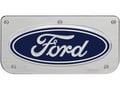 Picture of Truck Hardware Gatorback Single Plate - Blue Ford Oval Brushed Stainless Steel For 12" Flaps