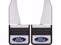 Picture of Truck Hardware Gatorback Blue Ford Oval Mud Flaps - 14" Wide - Stainless Steel Brackets