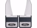 Picture of Truck Hardware Gatorback Black Ford Oval Mud Flaps - 14" Wide - Stainless Steel Brackets