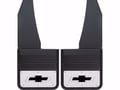 Picture of Truck Hardware Gatorback Black Bowtie Mud Flaps - 14" Wide - Anodized Brackets