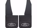 Picture of Truck Hardware Gatorback Black Wrap Ford Oval Mud Flaps - 14" Wide - Anodized Brackets