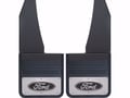 Picture of Truck Hardware Gatorback Black Ford Oval Mud Flaps - 14" Wide - Anodized Brackets