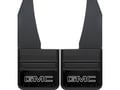 Picture of Truck Hardware Gatorback Black Wrap "GMC" Logo Mud Flaps - 14" Wide - Anodized Brackets