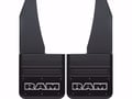 Picture of Truck Hardware Gatorback Black Wrap RAM Text Mud Flaps - 14" Wide - Anodized Brackets