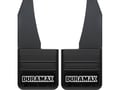 Picture of Truck Hardware Gatorback Black Wrap "Duramax" Logo Mud Flaps - 14" Wide - Anodized Brackets
