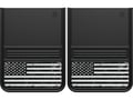 Picture of Truck Hardware Gatorback Black American Flag Mud Flaps - 14" Wide - Anodized Brackets