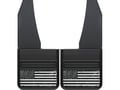 Picture of Truck Hardware Gatorback Black American Flag Mud Flaps - 14" Wide - Anodized Brackets