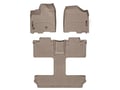 Picture of WeatherTech FloorLiners - Front, 2nd & 3rd Row - w/Center Aisle - Tan