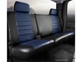 Picture of Fia LeatherLite Custom Seat Cover - Blue/Black - Rear - Split Cushion 60/40 - Solid Backrest - Adjustable Headrests - Center Seat Belt
