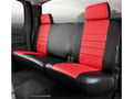Picture of Fia Oe Custom Seat Cover - Rear Seat - 40 Driver/ 60 Passenger Split Bench - Red/Black - Solid Backrest - Center Seat Belt