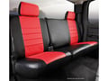 Picture of Fia LeatherLite Custom Seat Cover - Rear Seat - 60 Driver/ 40 Passenger Split Bench - Red/Black - Solid Backrest - Adjustable Headrests - Center Seat Belt
