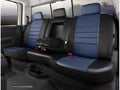 Picture of Fia LeatherLite Custom Seat Cover - Rear Seat - 60 Driver/ 40 Passenger Split Bench - Blue/Black - Adjustable Headrests - Armrest - Cushion Cut Out