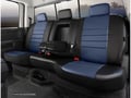 Picture of Fia LeatherLite Custom Seat Cover - Rear Seat - 60 Driver/ 40 Passenger Split Bench - Blue/Black - Adj. Headrests - Built-In Seat Belt - Armrest w/Cup Holder - Cushion Cut Out