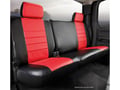 Picture of Fia LeatherLite Custom Seat Cover - Red/Black - Rear - Split Backrest 60/40 - Solid Cushion - Cushion Cut Out