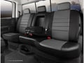 Picture of Fia LeatherLite Custom Seat Cover - Gray/Black - Rear - Split Seat 60/40 - Adjustable Headrests - Armrest w/Cup Holder - Incl. Head Rest Cover