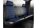 Picture of Fia LeatherLite Custom Seat Cover - Blue/Black - Rear - Split Cushion 60/40 - Solid Backrest - Adj. Headrests - Center Seat Belt - Removable Center Headrest - Headrest Cover