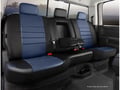 Picture of Fia LeatherLite Custom Seat Cover - Blue/Black - Rear - Split Seat 40/60 - Adjustable Headrests - Armrest w/Cup Holder - Incl. Head Rest Cover