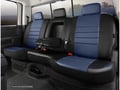 Picture of Fia LeatherLite Custom Seat Cover - Blue/Black - Rear - Split Seat 60/40 - w/Adj. Headrests - Armrests w/Cup Holders