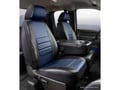 Picture of Fia LeatherLite Custom Seat Cover - Blue/Black - Front - Split Seat 40/20/40 - Armrest/Storage w/Cup Holder