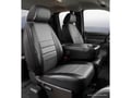 Picture of Fia LeatherLite Custom Seat Cover - Gray/Black - Front - Split Seat 40/20/40 - Armrest/Storage w/Cup Holder