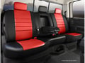 Picture of Fia LeatherLite Custom Seat Cover - Front Seat - 40 Driver/ 60 Passenger Split Bench - Red/Black - Adj. Headrest - Armrest/Storage - Cushion Hump Under Armrest