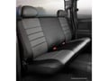 Picture of Fia LeatherLite Custom Seat Cover - Gray/Black - Bench Seat - Armrest w/Cup Holder - Cushion Cut Out