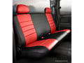 Picture of Fia LeatherLite Custom Seat Cover - Red/Black - Bench Seat - Armrest w/Cup Holder - Cushion Cut Out