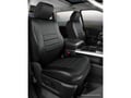 Picture of Fia LeatherLite Custom Seat Cover - Solid Black - Front - Bucket Seats - Rounded Headrests - Armrests