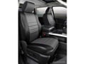 Picture of Fia LeatherLite Custom Seat Cover - Gray/Black - Front - Bucket Seats - Rounded Headrests - Armrests