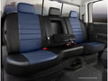 Picture of Fia LeatherLite Custom Seat Cover - Blue/Black - Split Seat 40/60 - Adj. Headrests - Built In Seat Belts - Armrest/Storage - Cushion Has Hump Under Armrest