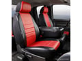 Picture of Fia LeatherLite Custom Seat Cover - Red/Black - Front - Split Seat 40/20/40 - Adj. Headrest - Armrest/Storage - Cushion w/Molded Plastic Organizer Attached - Headrest Cvr