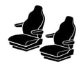 Picture of Fia Wrangler Universal Fit Seat Cover - Front - Brown - Bucket Seats - High Back - Isringhausen 6800