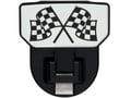Picture of CARR HD Universal Hitch Step - Fits All 2 Inch Receivers - XP3 Black Powder Coat - Checkered Flag - Single