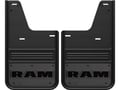 Gatorback Gunmetal Finish Ram Text Logo No Drill Mud Flap Set - Rear Flaps