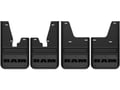 Gatorback Gunmetal Finish Ram Text Logo No Drill Mud Flap Set - with OEM Flares